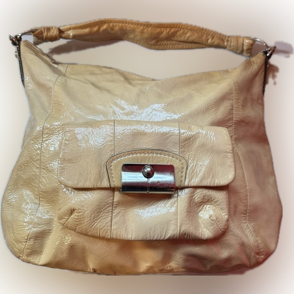 Coach Kristin Tan Soft Leather Convertible Hobo Cross Body Shoulder Bag XL - Picture 5 of 12